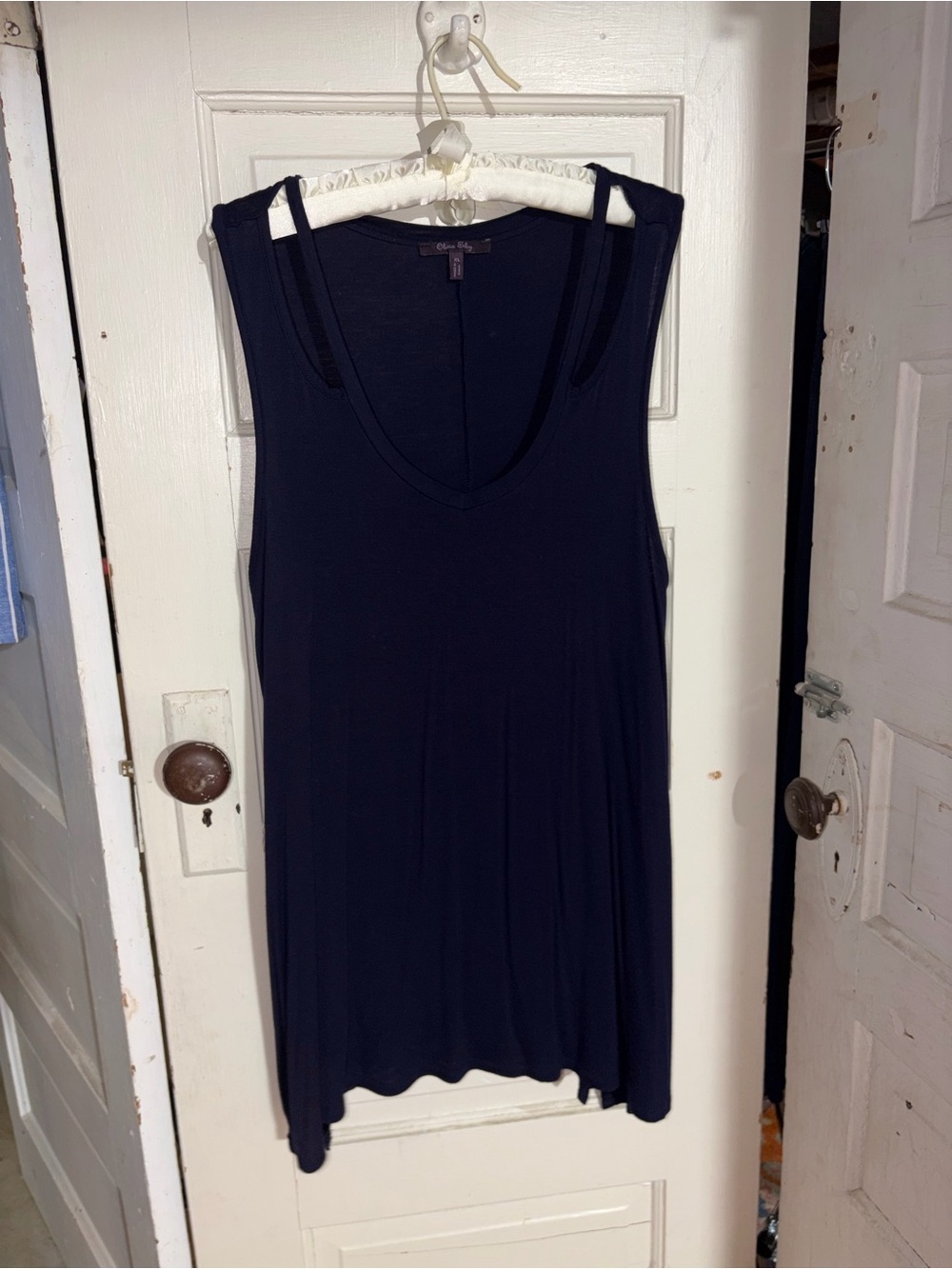 Olivia Sky Navy V-Neck Sleeveless Tank